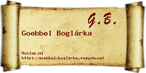 Goebbel Boglárka névjegykártya